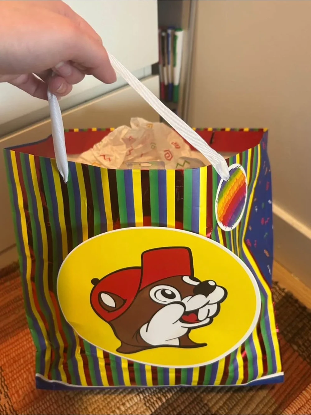 Buc-ee’s Colorful Striped Gift Bag
